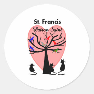St- FrancisSchutzpatron--Einzigartiger Baum und Runder Aufkleber