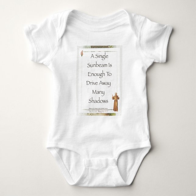 St Francissunbeamgebet Baby Strampler (Vorderseite)