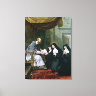St. Francois de Sales Giving die Regel Leinwanddruck