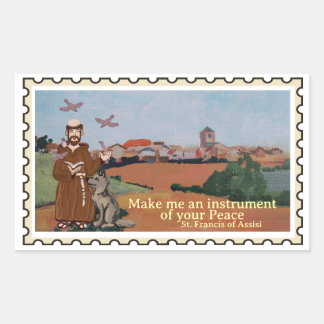 St Franz von Assisi Falsche Briefmarke Rechteckiger Aufkleber