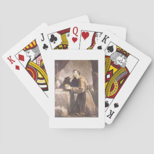 St. Franz von Assisi im Gebet Spielkarten