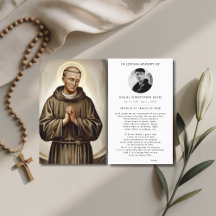 St. Franziskus Beerdigung Beileid Gebetskarte