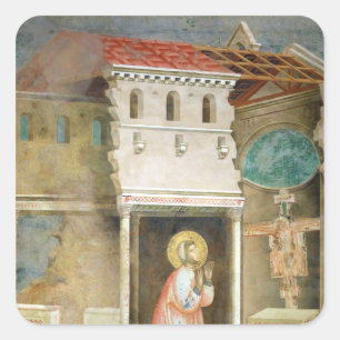 St. Franziskus Geplagt in der Kirche San Quadratischer Aufkleber