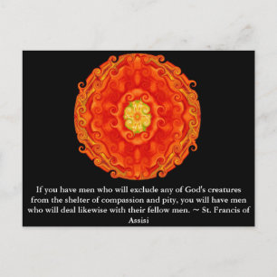 St. Franziskus von Assisi zitieren Tierrechte Postkarte