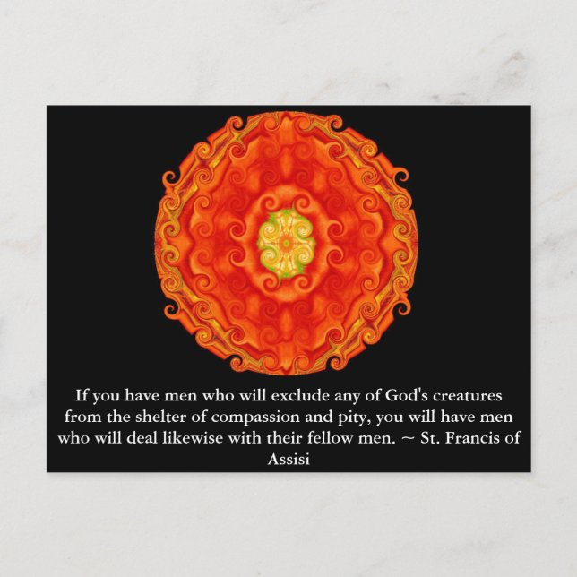 St. Franziskus von Assisi zitieren Tierrechte Postkarte (Vorderseite)
