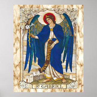 St Gabriel Archangel Angel Katholische Heilige Poster