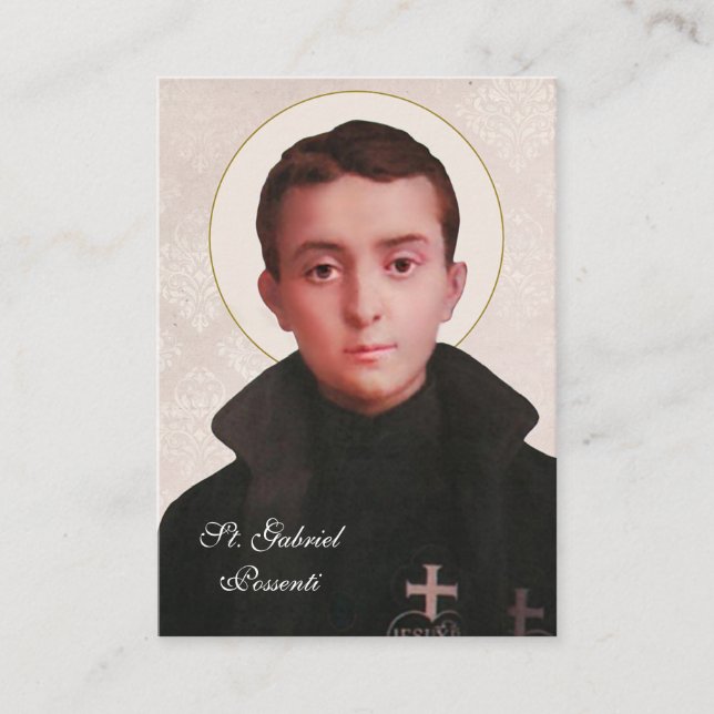 St. Gabriel Possenti Katholische Religiöse Heilige Platzkarte (Vorderseite)