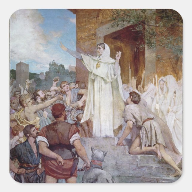 St. Genevieve Beruhigung der Pariser Quadratischer Aufkleber (Vorderseite)