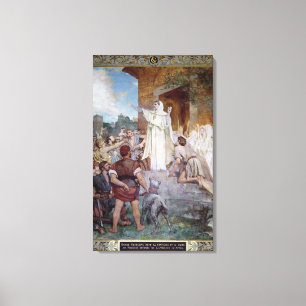 St. Genevieve, der das Parisians beruhigt Leinwanddruck