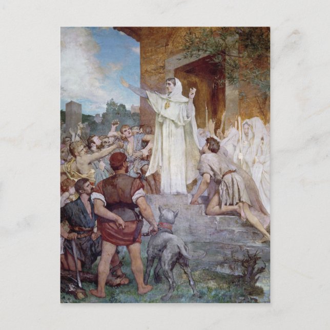 St. Genevieve, der das Parisians beruhigt Postkarte (Vorderseite)