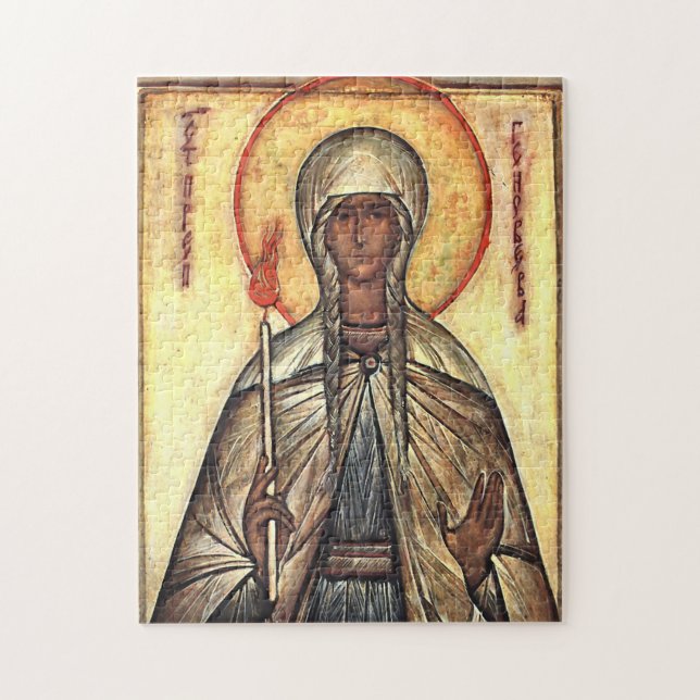 St. Genevieve of Paris Orthodox Christian Icon (Vertikal)