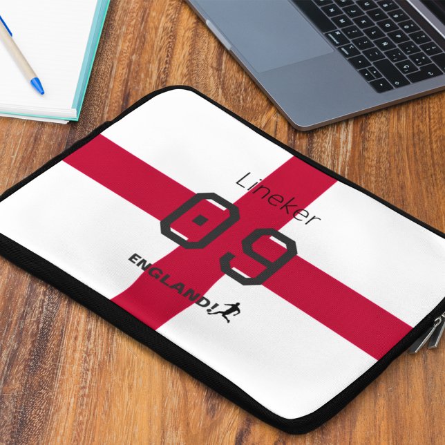 St George Cross England Patriotic Custom Name  Laptopschutzhülle (Von Creator hochgeladen)