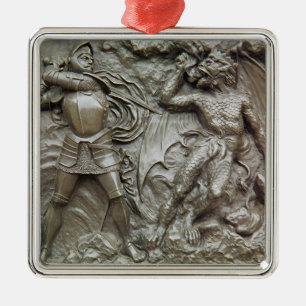 St George, das den Drachen kämpft Ornament Aus Metall