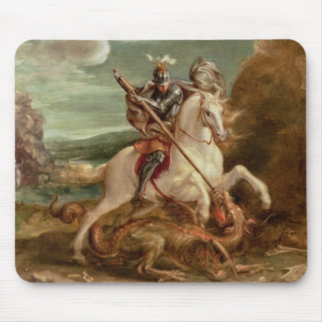 St George, das den Drachen, (Öl, tötet auf Platte) Mousepad (Vorne)