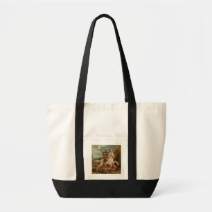 St George, das den Drachen, (Öl, tötet auf Platte) Tragetasche