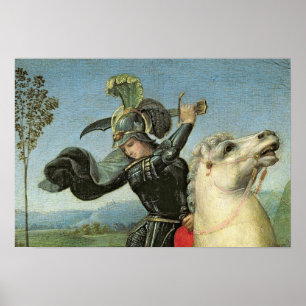 St George, das mit dem Drachen kämpft Poster