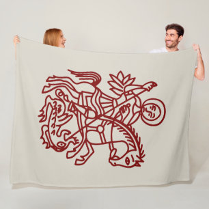 St George Drache Jerusalem Kreuz Heritage Tattoo Fleecedecke
