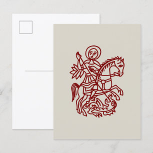 St George Drache Jerusalem Kreuz Heritage Tattoo Postkarte