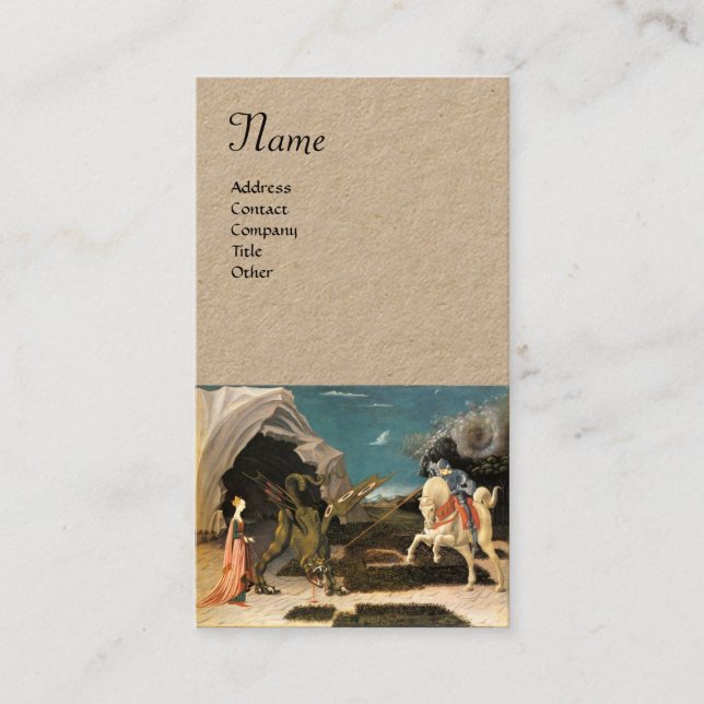 ST. GEORGE, DRAGON UND PRINCESS Perchess Kraft Visitenkarte (Vorderseite)