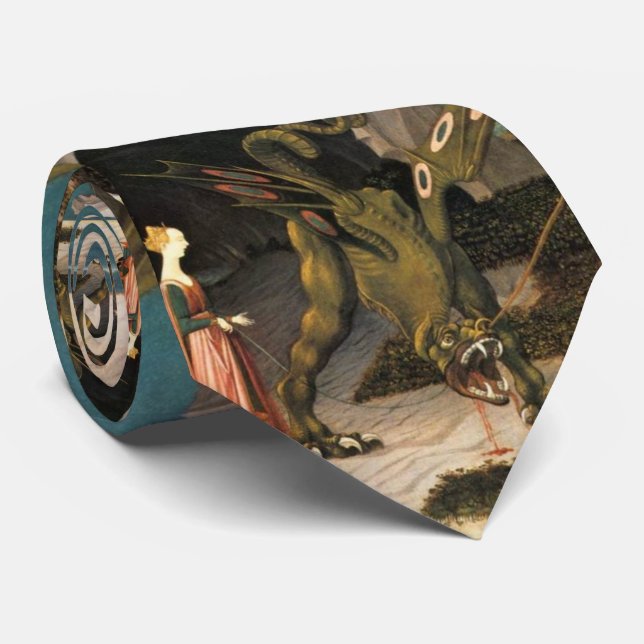 St. GEORGE, DRAGON UND PRINCESS von Paolo Uccello Krawatte (Gerollt)