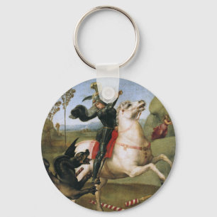 St. George Fighting Dragon Raphael Fine Art Schlüsselanhänger