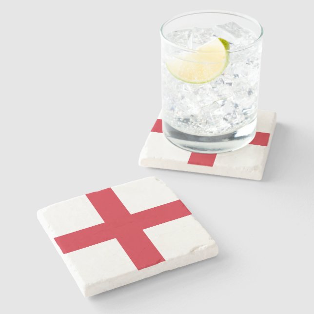 St. George ~ Flagge von England Steinuntersetzer (Seitenansicht)