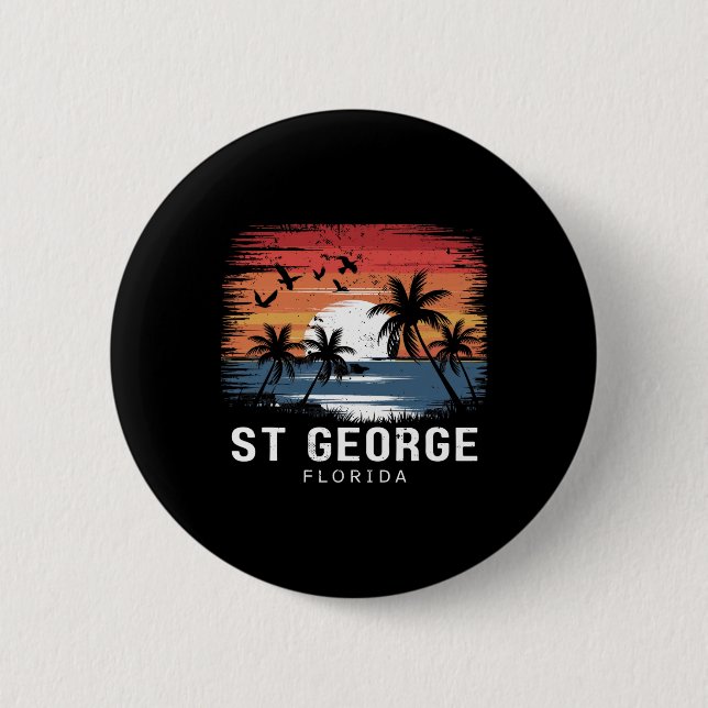 St George Florida Surfen Surfer  Button (Vorderseite)