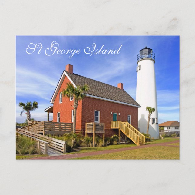 St George Island Lighthouse, Florida Postkarte (Vorderseite)