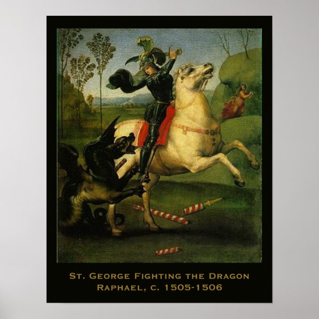 St. George kämpft gegen den Drachen von Raphaell Poster (Vorne)