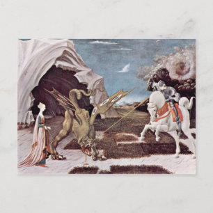 St. George kämpft gegen den Drachen von Uccello Pa Postkarte