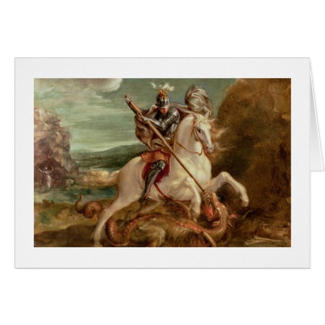 St George massacrant le dragon, (huile sur le (Devant horizontal)
