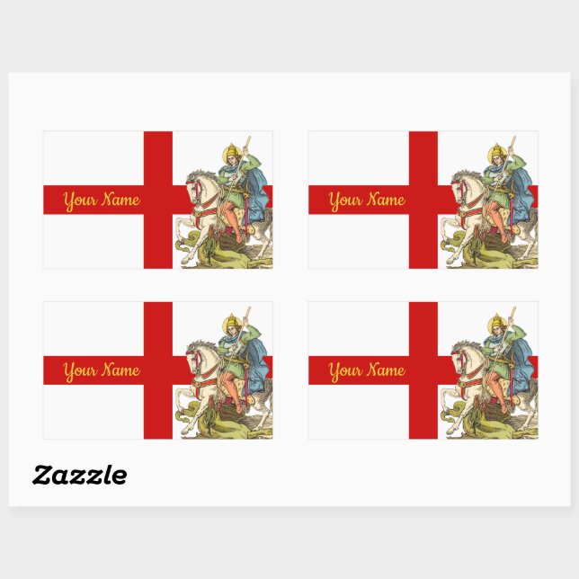 St. George on Horseback (BS 01) Rechteckiger Aufkleber (Blatt)