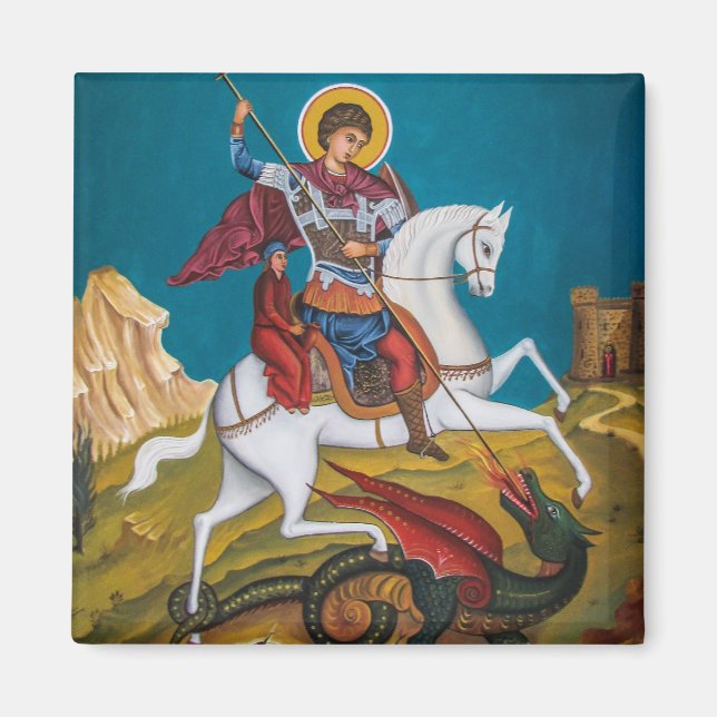 St. George Orthodox Christliches Symbol Magnet (Vorne)