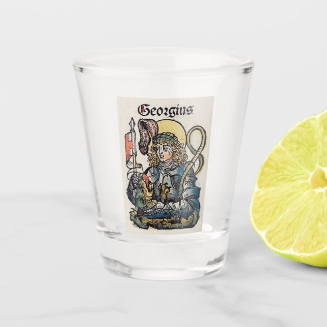 St. George Patron in England Schnapsglas (Vorderseite)