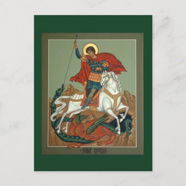 St. George Prayer Card Postkarte (Vorderseite)
