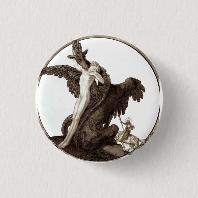 St. George rettet einen Maiden aus einem Drachen Button (Vorderseite)