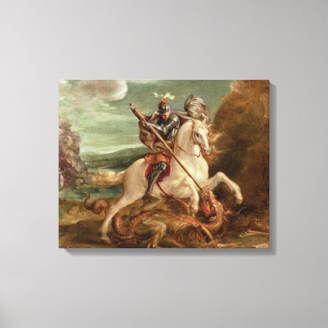 St. George segelte den Drachen (Öl auf Tafel) Leinwanddruck (Vorderseite)