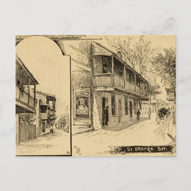 St. George Street, St. Augustine, Florida Postkarte (Vorderseite)