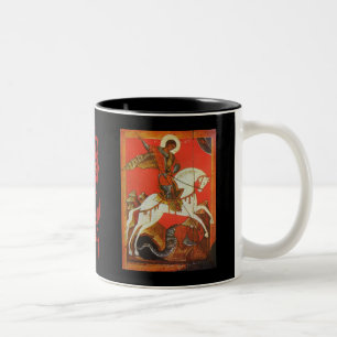 St- George u. Drache-Kaffee-Tasse Zweifarbige Tasse