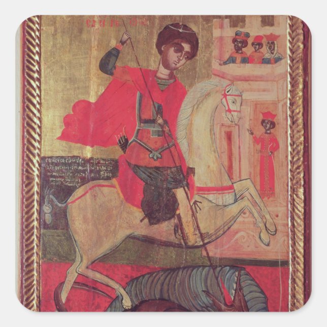St. George und der Drache, 1667 Quadratischer Aufkleber (Vorderseite)