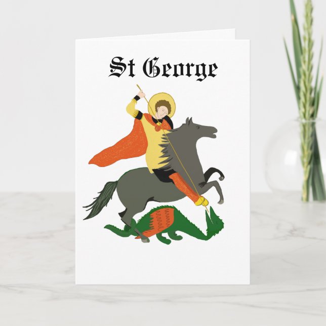 St George und der Drache editable Karte (Vorderseite)