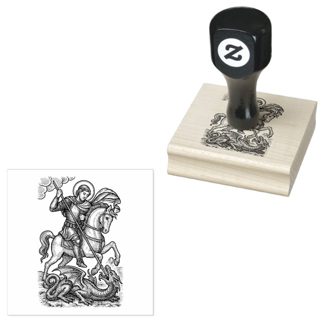 St. George und der Drache Katholik Gummistempel (Stempel)