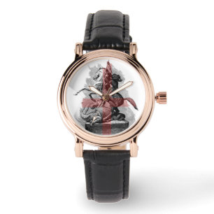 St. George und der Drache mit England Cross Armbanduhr
