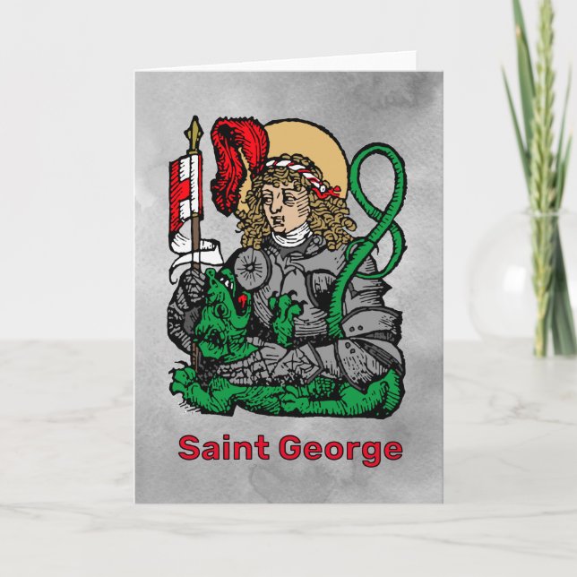 St. George und der Drache (Nürnberg) Gruß Karte (Vorderseite)