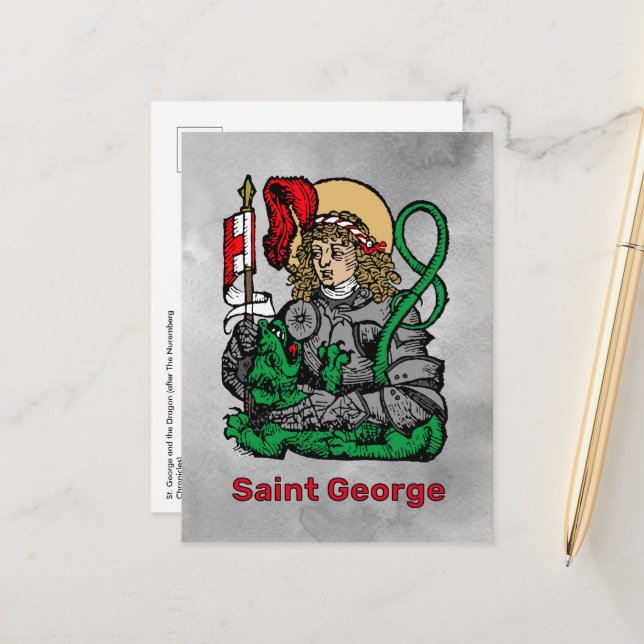 St. George und der Drache (Nürnberg) Postkarte (Vorderseite/Rückseite Beispiel)