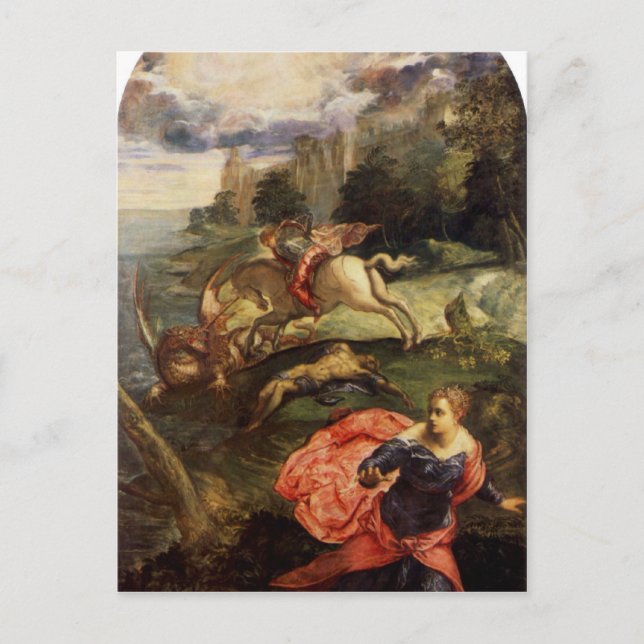 St. George und der Drache von Tintoretto Postkarte (Vorderseite)