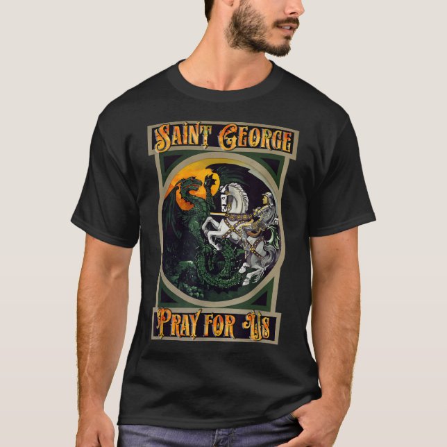 St. George und der Dragon England Katholische Heil T-Shirt (Vorderseite)