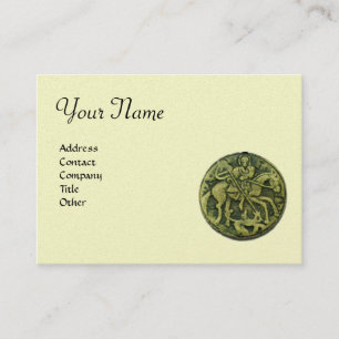ST. GEORGE UND DRAGON Monogramm, gold-metallisch Visitenkarte