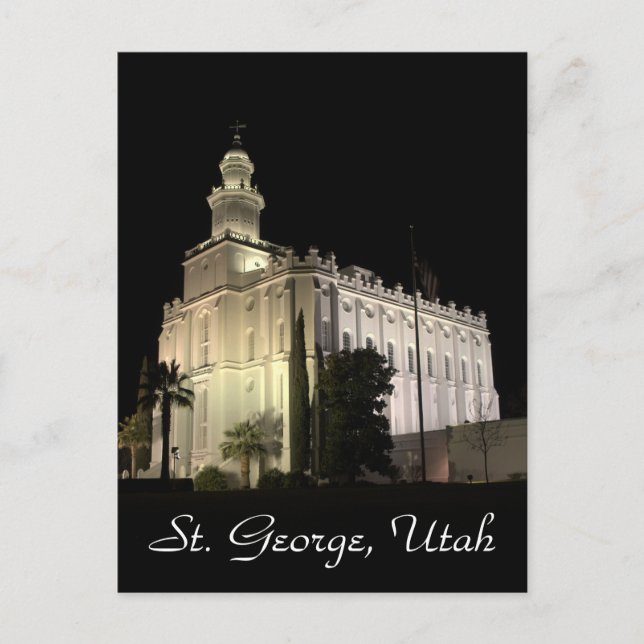 St. George Utah Mormon Temple Postkarte (Vorderseite)