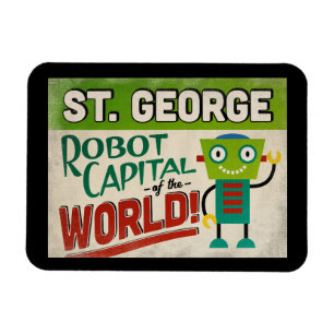 St. George Utah Roboter - Lustige Vintage Magnet
